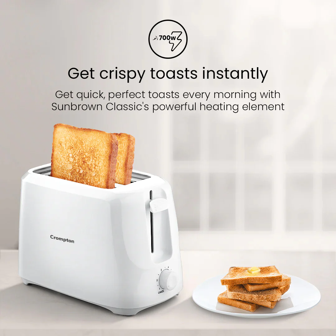 Crompton SunBrown Classic Pop-up Toaster 700W - Image 3