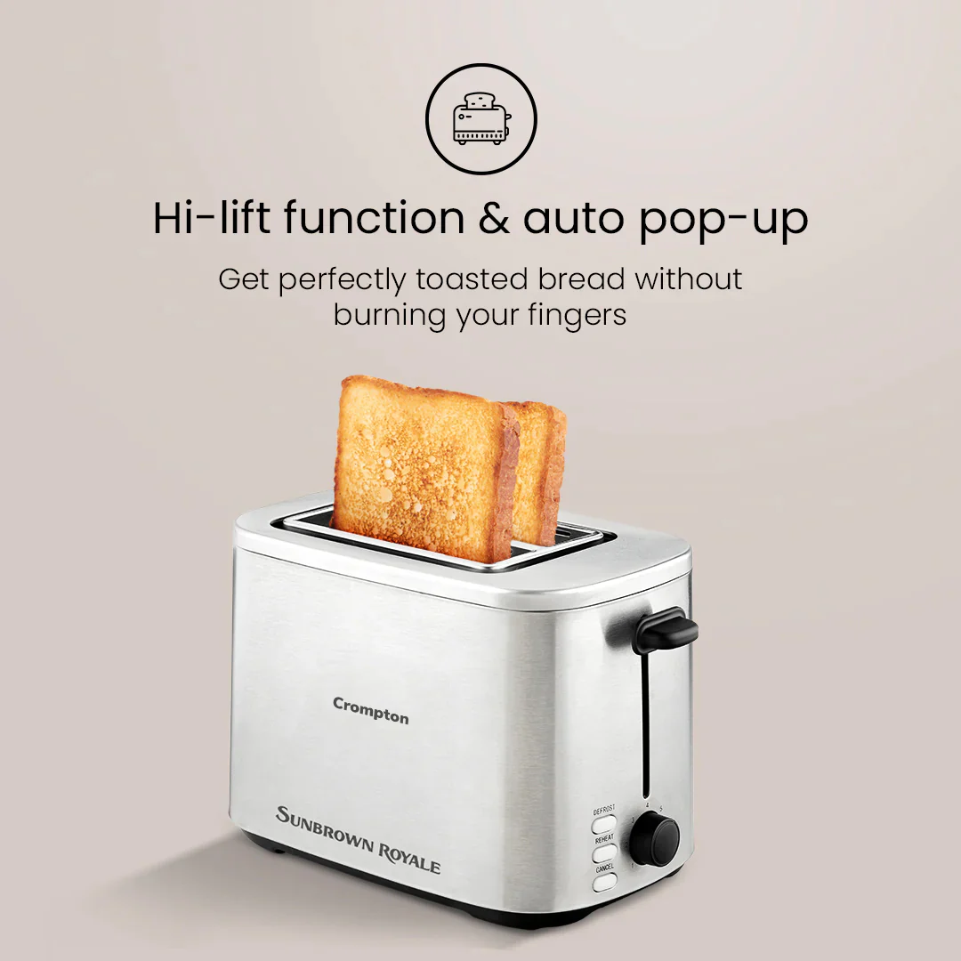 Crompton SunBrown Royale Pop-up Toaster 800W - Image 5