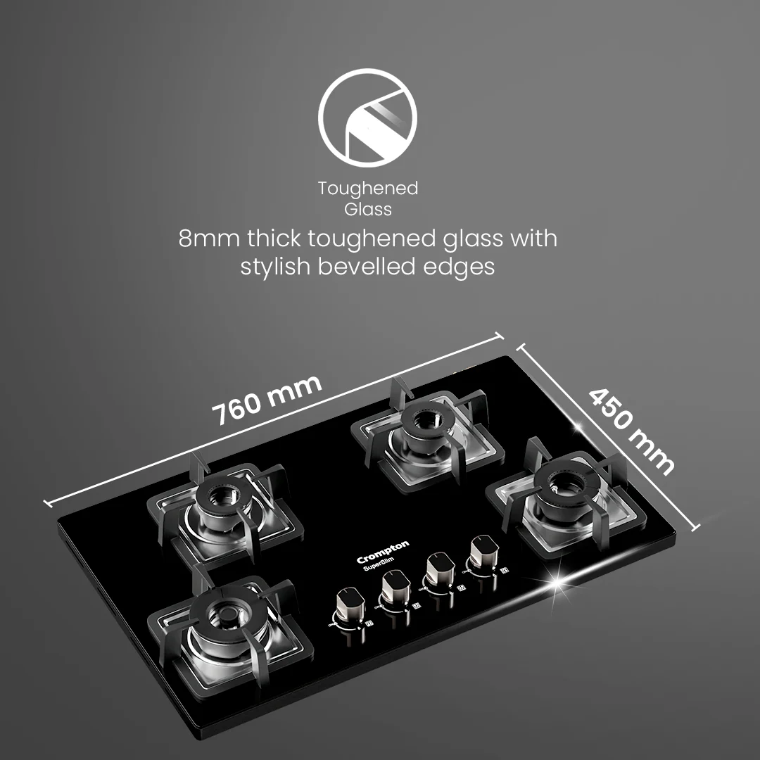 Crompton SuperSlim Gas Hob 78cm 4 Burner - Image 6