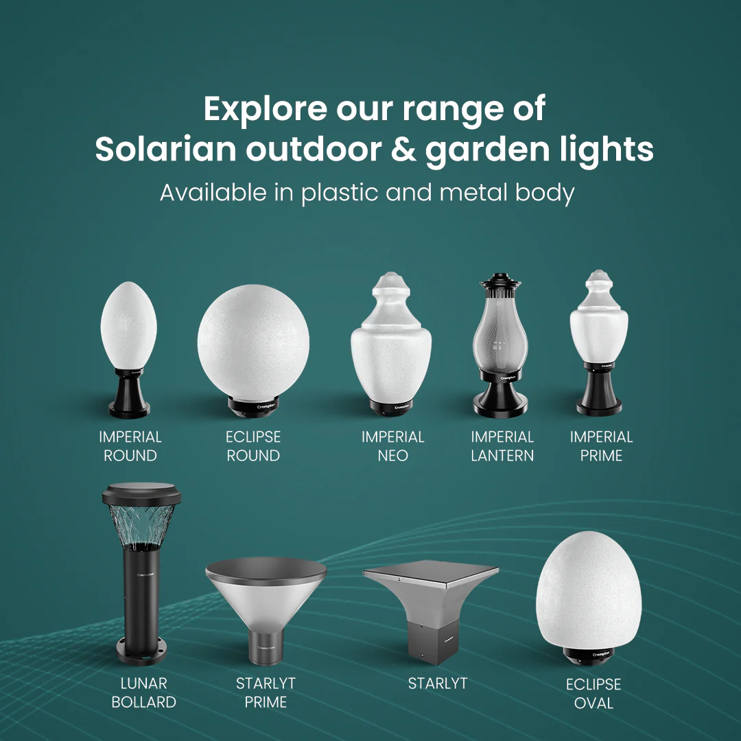 Solarion Lunar Bollard Garden Lamp (Metal with B22 Holder) - Image 3